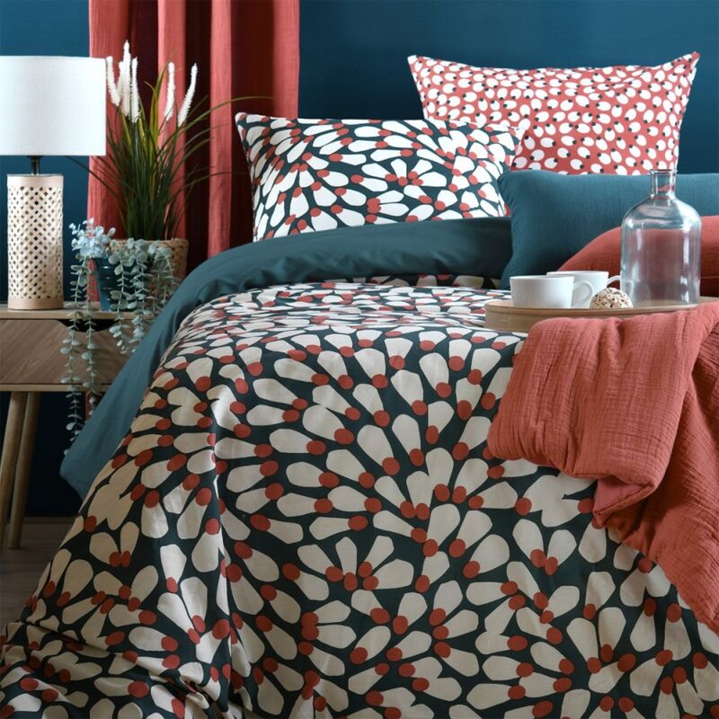Lovely Casa - Housse de couette 240x220 Romy + 2 taies coton 57 fils