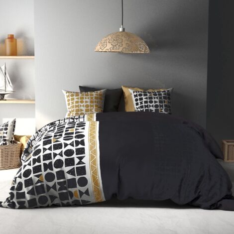 Housse de couette 240x220 Union + 2 taies coton 57 fils