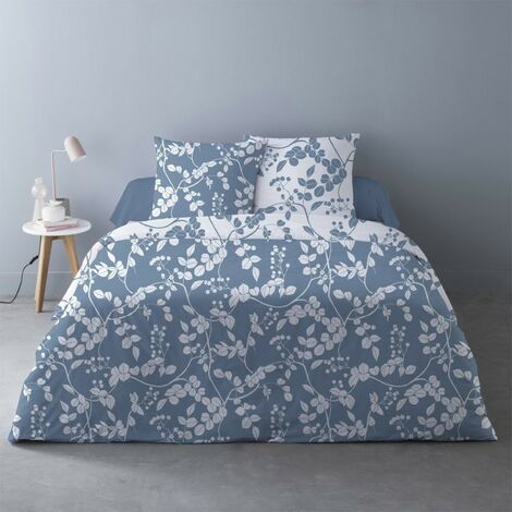 Housse de couette 240x220 Yuka bleu + 2 taies