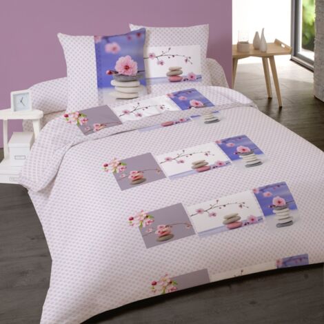 Housse de couette 240x220 ZEN ATTITUDE + 2 taies 100% coton