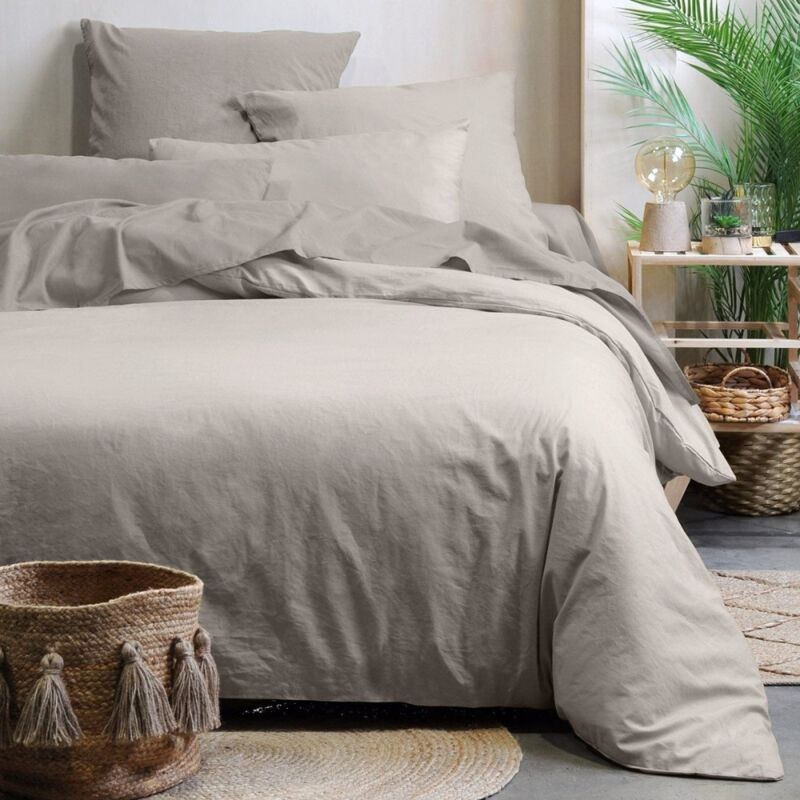Lovely Casa - Housse de couette 240x260 Horizon lin 100% coton bio 57 fils