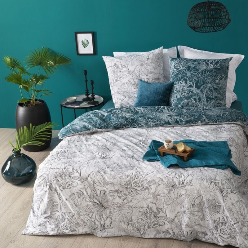 Atmosphera - Housse de couette 240x260 Jungle + 2 taies 100% coton 57 fils