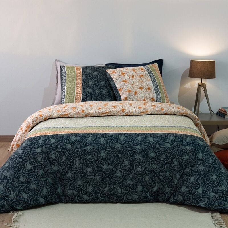 Atelier Du Coton - Housse de couette 260x240 + 2 taies Bella coton Percale 71 fils