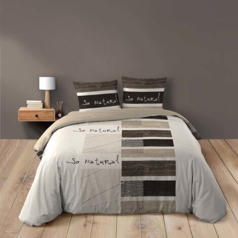 Housse de couette 260x240 + 2 taies SO NATURAL 100% coton