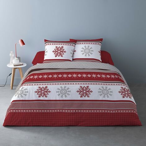 Housse de couette 260x240 Adèle + 2 taies coton flanelle