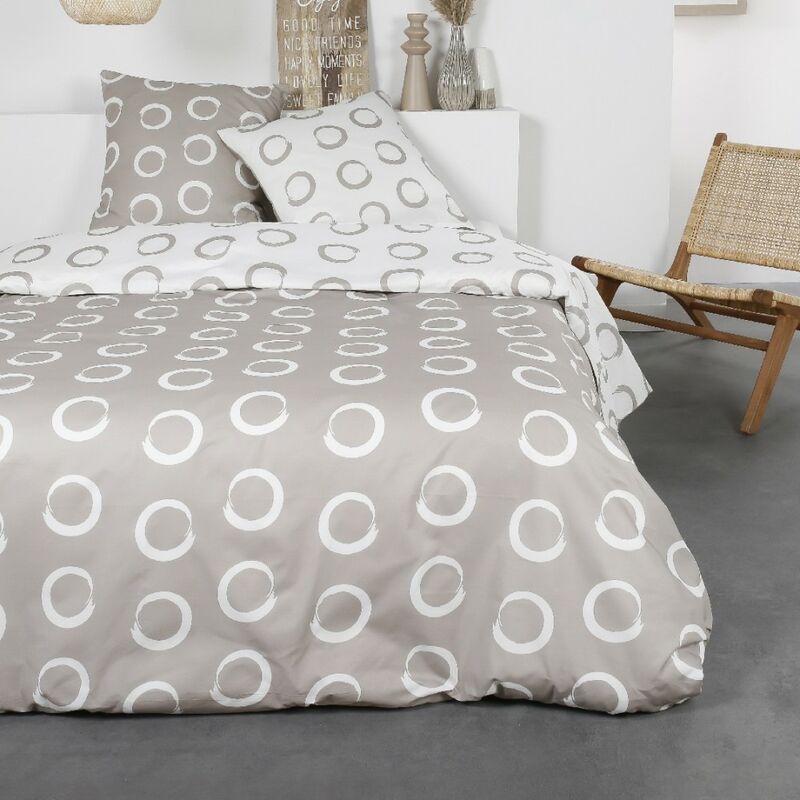 Today - Housse de couette 260x240 flanelle 1.11 + 2 taies 100% coton