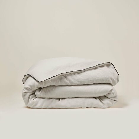 Housse de couette 260x240 cm MADURA - Calcaire et bourdon noir - CARLINA