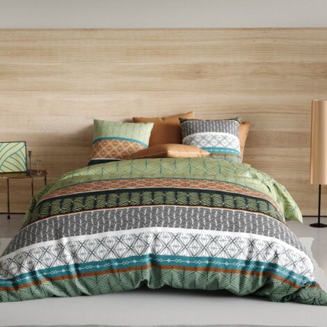Housse de couette 260x240 Echo + 2 taies coton 57 fils