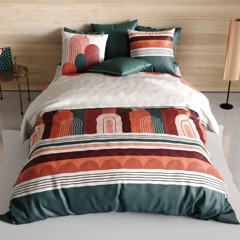 Atelier Du Coton - Housse de couette 260x240 Galio + 2 taies coton 57 fils