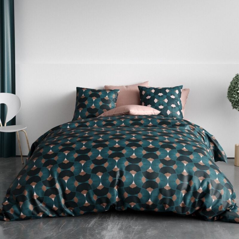 Atelier Du Coton - Housse de couette 260x240 greek + 2 taies coton 57 fils