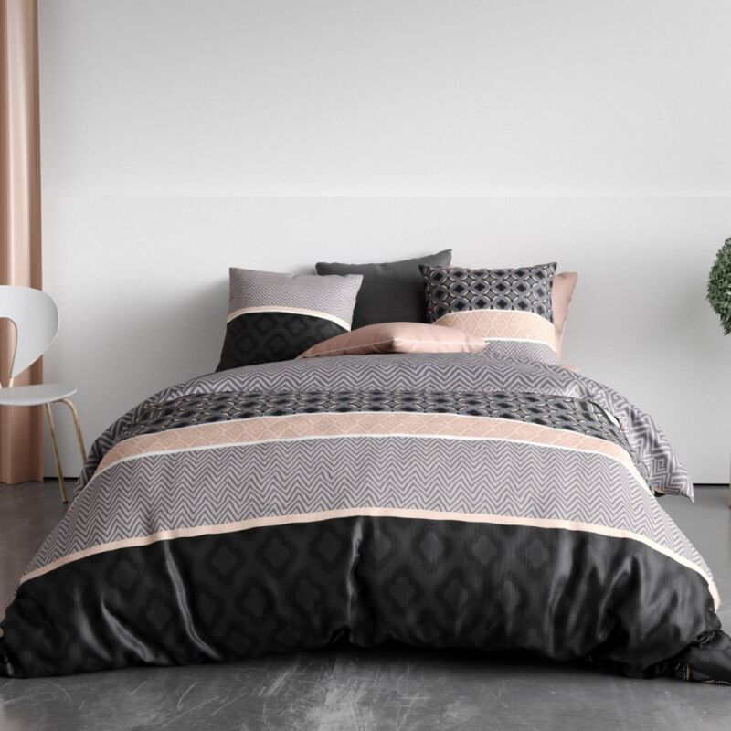 Atelier Du Coton - Housse de couette 260x240 kea + 2 taies coton 57 fils