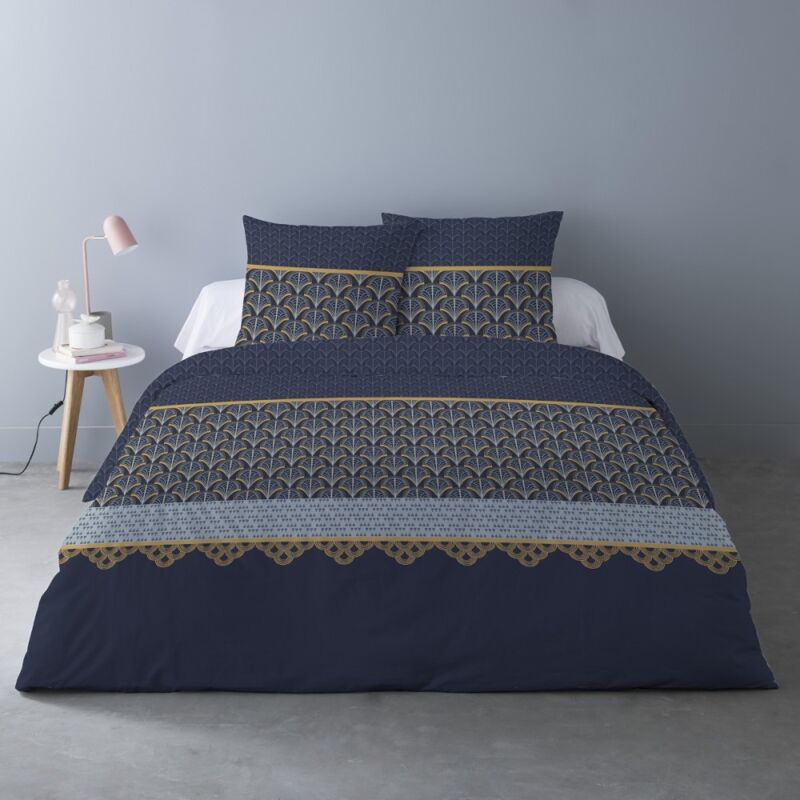 Dourev - Housse de couette 260x240 loic + 2 taies 100% coton