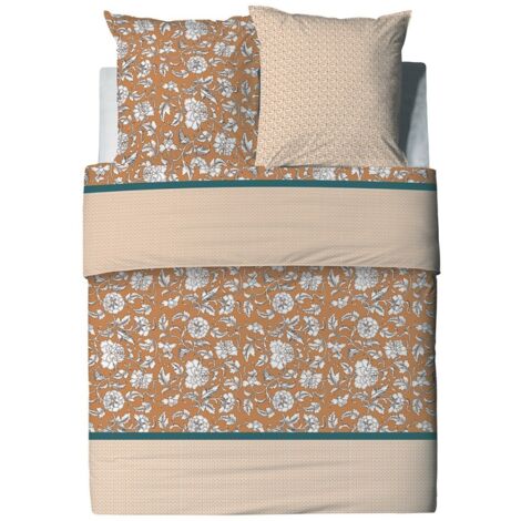 Housse de couette 260x240 Loni + 2 taies coton 57 fils