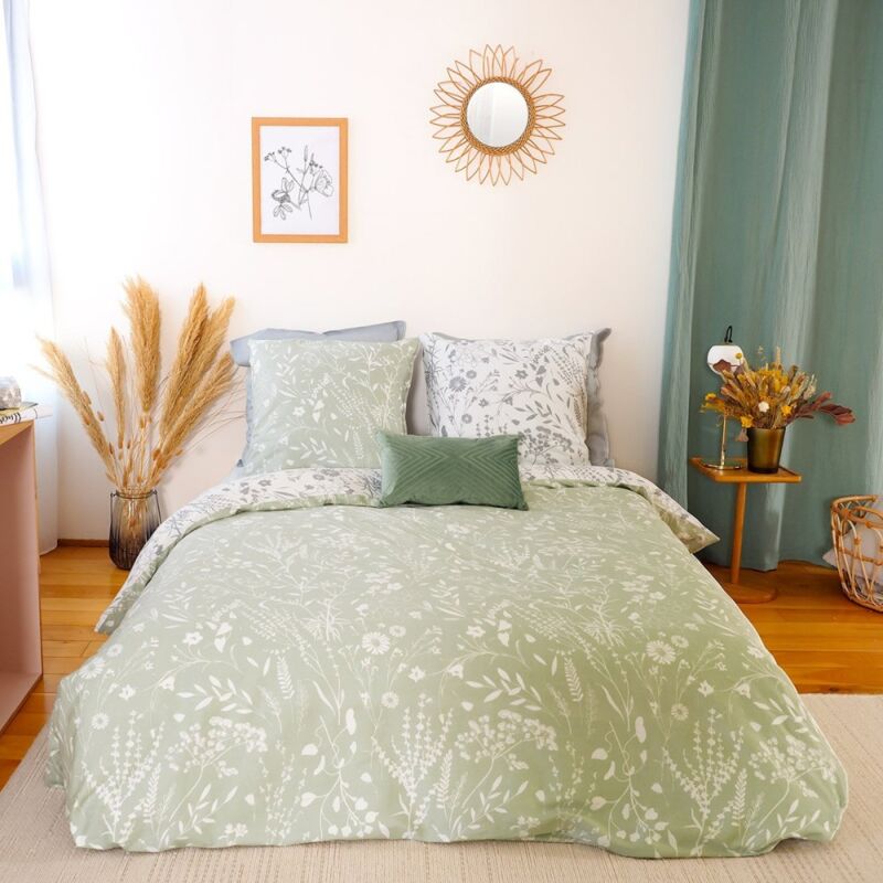 Housse de couette 260x240 Susie Satin + 2 taies 100% coton 78 fils