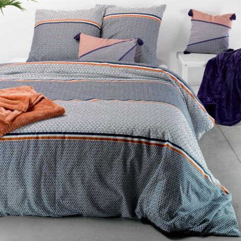 Housse de couette 260x240 Tilak + 2 taies coton 57 fils