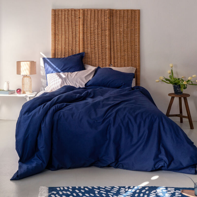 Fijalo - Housse de couette Basic 180x220 cm (Lit 105) Bleu marine