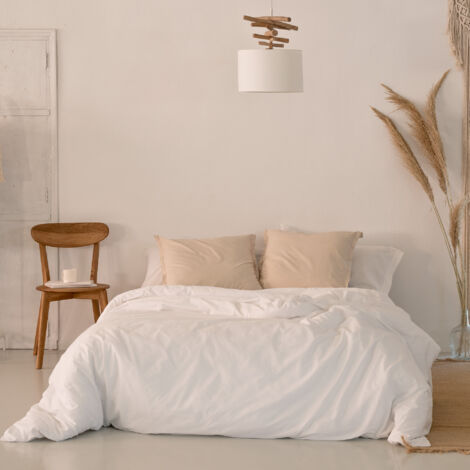 Housse de couette Basic 200 fils 180x220 cm (Lit 105) Blanc