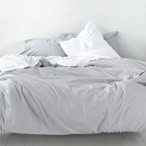 Housse de couette Basic 220x220 cm (Lit 135/140) Gris