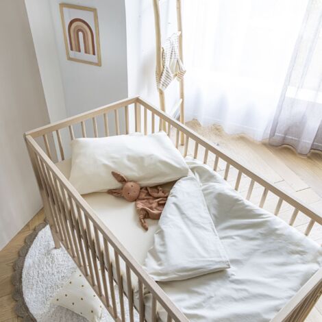 Housse de couette bébé coton lavé 80x120 - SOMEO Beige