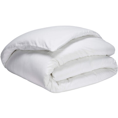 Housse de couette blanc 100% coton 140x200 cm