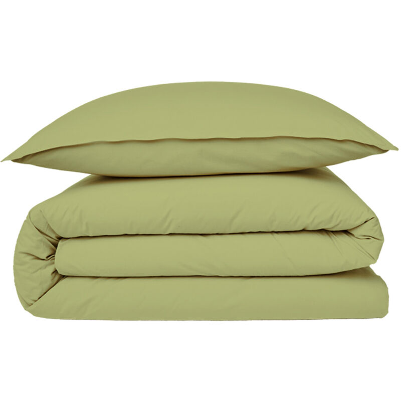 Future Home - Housse de couette en coton 57 fils unie tilleul 200x200cm