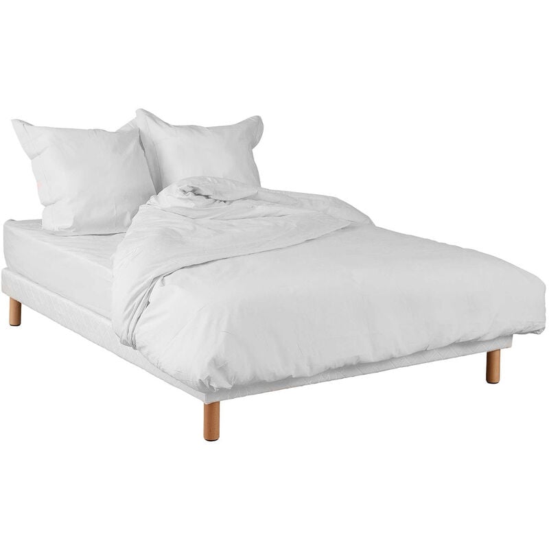 Terre De Nuit - Housse de couette blanche 100% coton 140x200