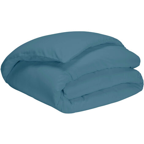 Housse de couette bleu minéral 100% coton biologique 200x200 cm