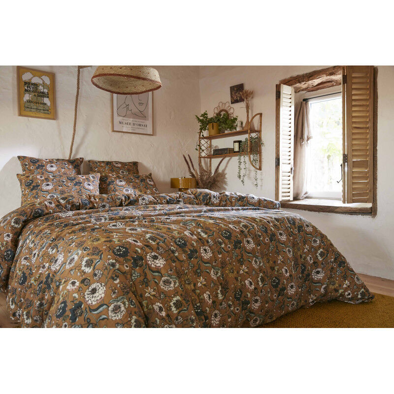 L'effet Papillon - Housse de couette 'Camélia' toutes dimensions 'Gaze de Coton' - Taille de housse de couette: Housse de couette 200 x 200 cm