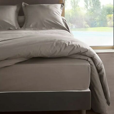 Housse de couette Cendre en percale de coton 80 fils 200x200 cm