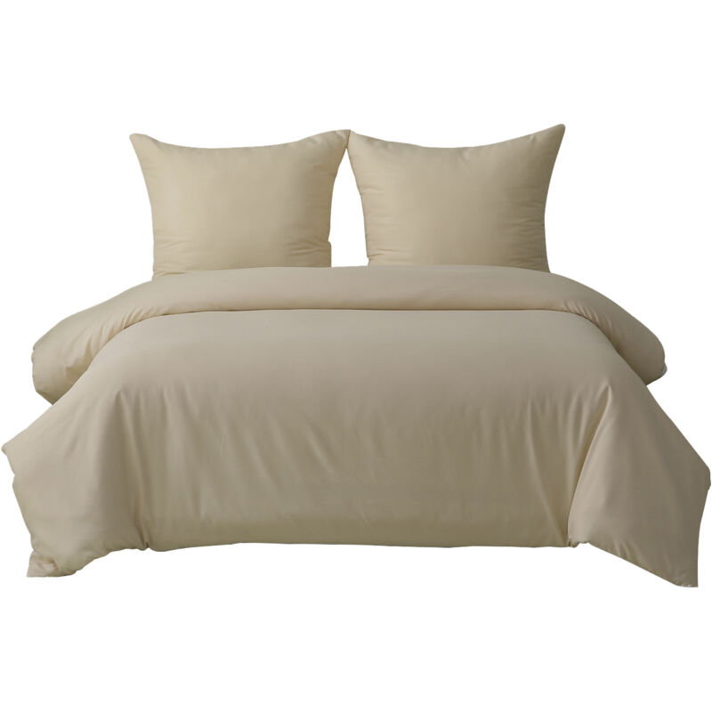 Housse de couette ensemble de trois pièces (kaki) housse de couette de taille SD: 155x220 1 taie d'oreiller: 80x80 2