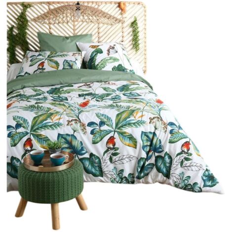Housse de couette en percale de coton 220 x 240 cm Arupana exotique