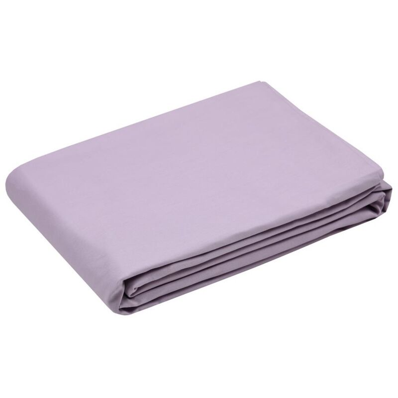 Housse de couette en percale de coton uni 260 x 240 cm Elysée violet