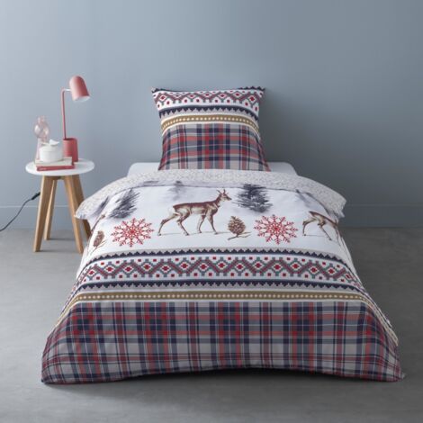 Housse de couette Flanelle 140x200 TIGNES + 1 taie