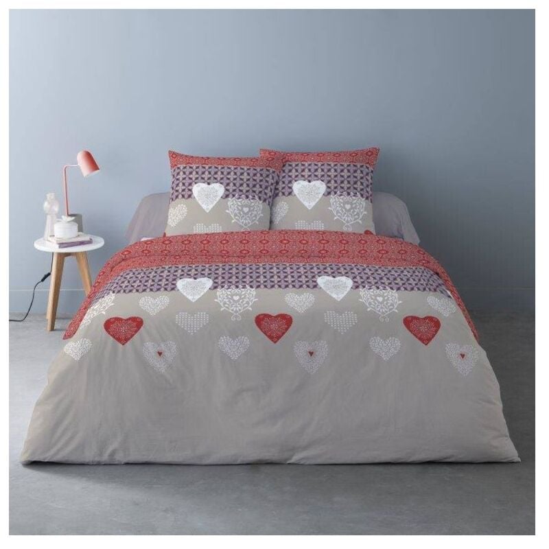 Dourev - Housse de couette Flanelle 200x200 naty + 2 taies