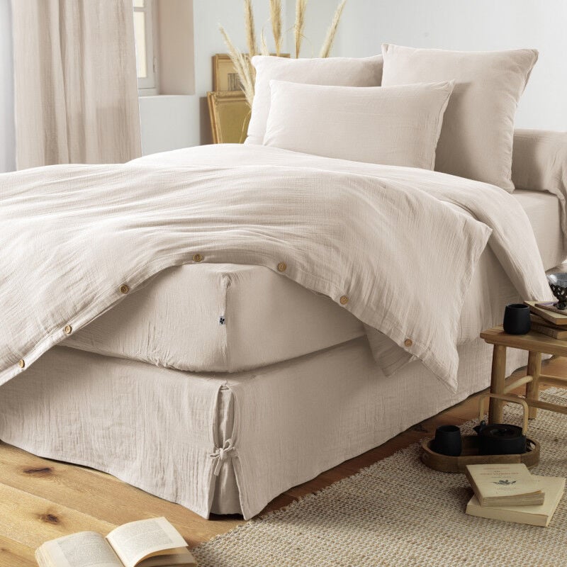 Housse de couette 'Gaïa' toutes dimensions 'Gaze de Coton' - Couleur: Gaïa Pampa - Taille de housse de couette: Housse de couette 200 x 200 cm