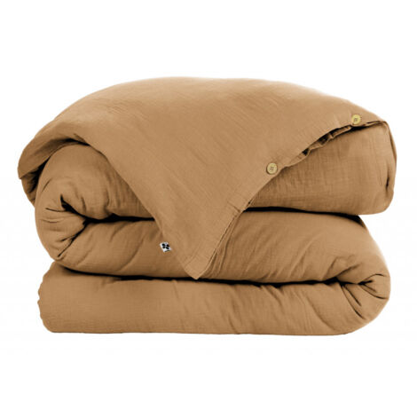 Housse de couette "Gaïa" toutes dimensions "Gaze de Coton" - Couleur: Gaïa Camel - Taille de housse de couette: Housse de couette 140 x 200 cm