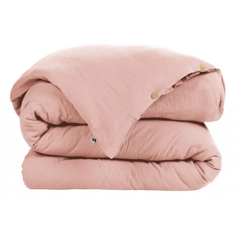 Housse de couette "Gaïa" toutes dimensions "Gaze de Coton" - Couleur: Gaïa Rose Pêche - Taille de housse de couette: Housse de couette 140 x 200 cm