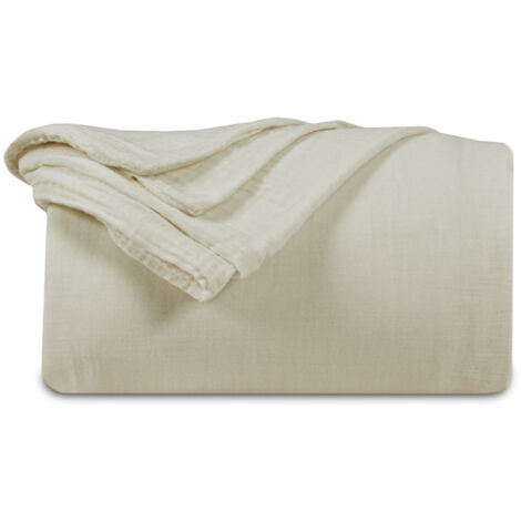 Housse de couette gaze de coton sable 220x240 cm