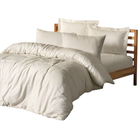 Housse de couette, housse de couette, linge de lit Set 100% Coton Cream