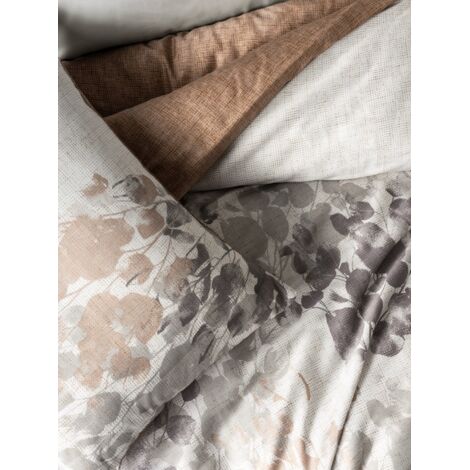Housse de couette, housse de couette, linge de lit Set 100% Coton Gris