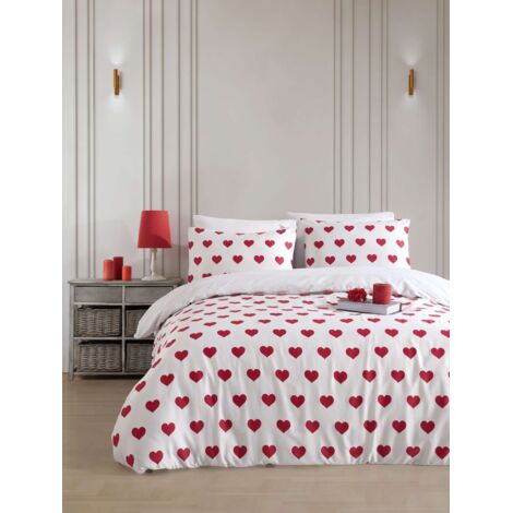 Housse de couette, housse de couette, linge de lit Set Blanc