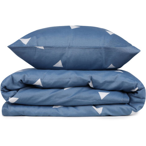 Housse de couette, housse de couette, linge de lit Set Bleu Blanc