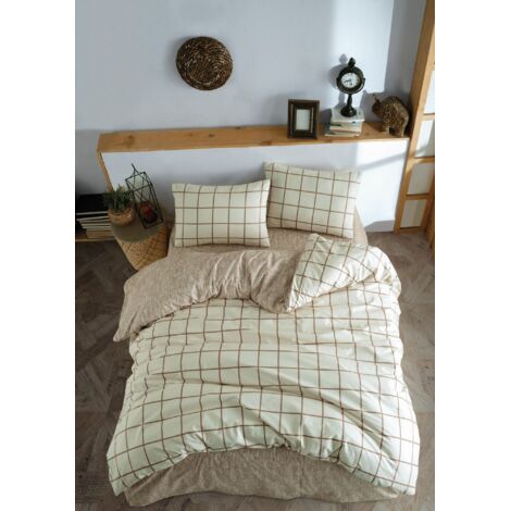 Housse de couette, housse de couette, linge de lit Set Cream