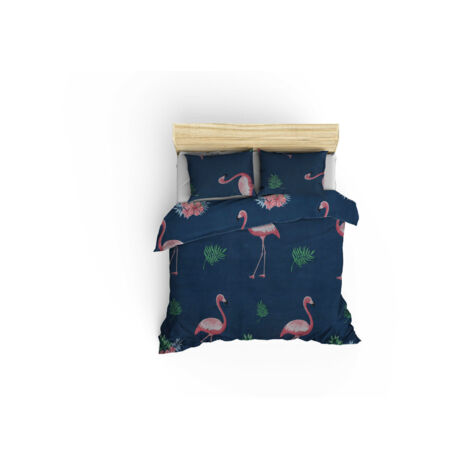 Housse de couette, housse de couette, linge de lit Set Dark Bleu Rose Vert