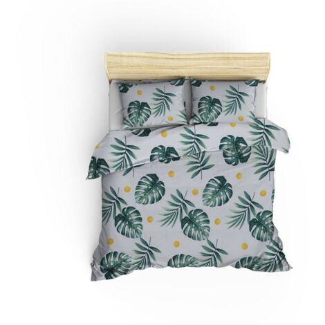 Housse de couette, housse de couette, linge de lit Set Vert Blanc Jaune