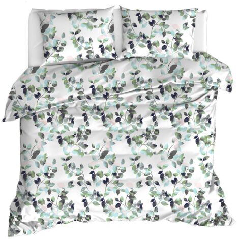 Housse de couette, housse de couette, linge de lit Set Vert Blanc Noir