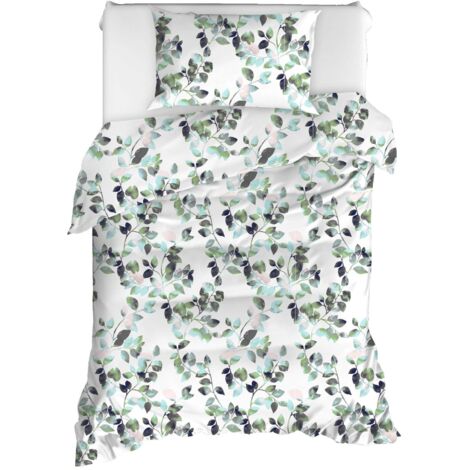 Housse de couette, housse de couette, linge de lit Set Vert Blanc Noir