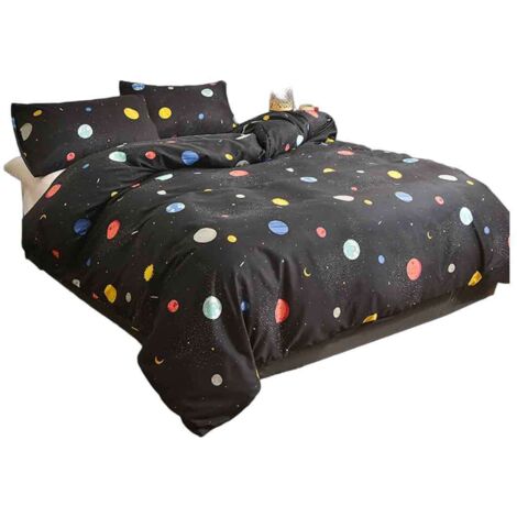 Housse de couette imprimée noire, 1 pièce, 150 x 200 cm