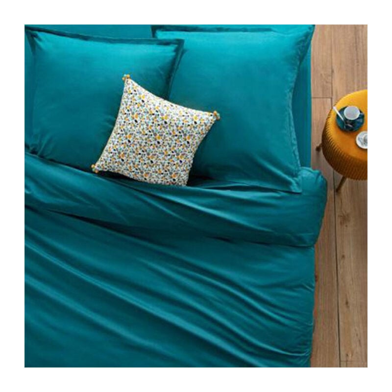 Atmosphera - Housse de Couette 'Intérieur' 240x220cm Bleu Canard