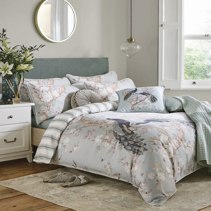 Laura Ashley - Housse de couette Belvedere Duckegg Lits-jumeaux 220 x 230cm